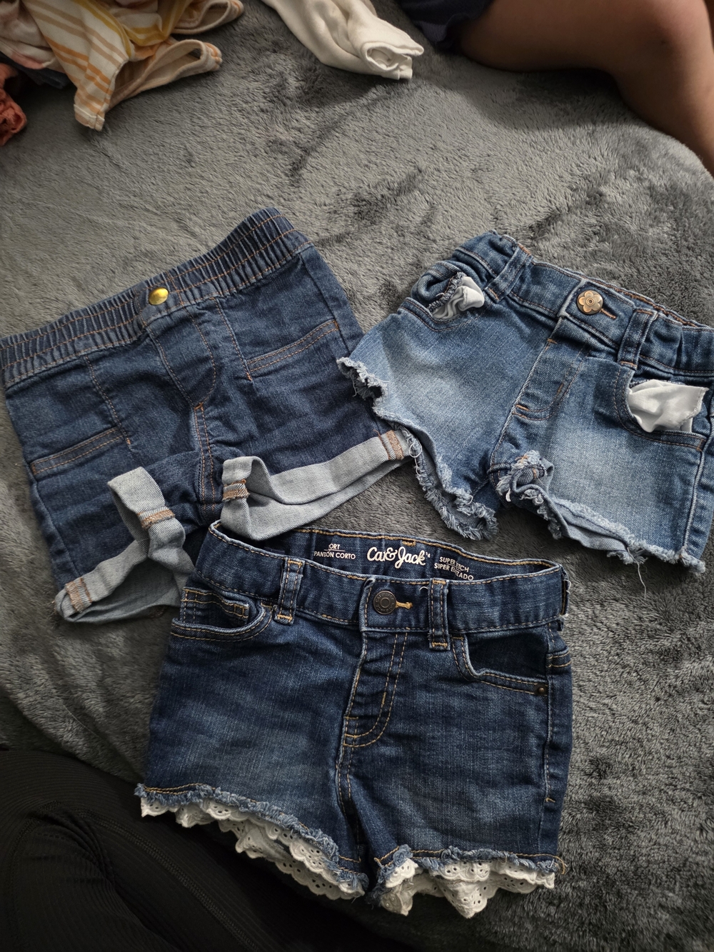 Cat & Jack Three-Pack Girls' Denim Shorts Set - Blue Washes